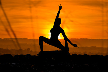 Yoga in sunset