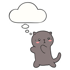 cute cartoon cat and thought bubble
