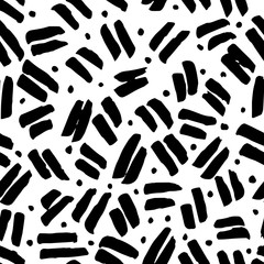 Abstract Seamless Pattern. Brush Strokes.