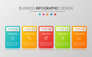 Business infograph with 5 steps. Vector