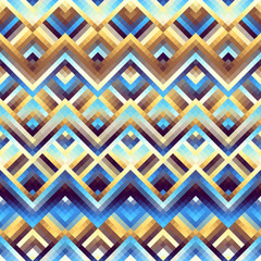Seamless background. Geometric abstract diagonal pattern in low poly pixel art style.