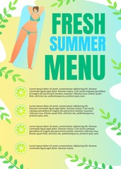 Poster Inscription Fresh Summer Menu, Lettering.