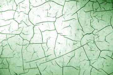 Cracked paint texture in green color.