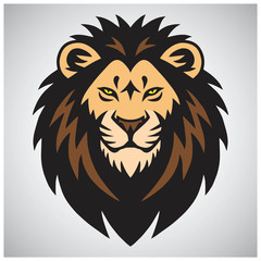 Lion Head Logo Vector Template Illustration Sports Mascot Design 