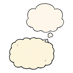 cartoon cloud and thought bubble in comic book style