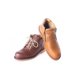 shoe or men's shoes in fashion concept on a background.