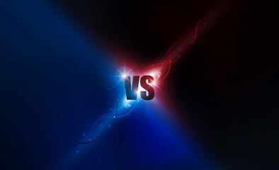 Icon red blue neon versus logo vs letters for sports and fight competition. Battle and match, game concept competitive. Vector illustration