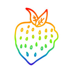 rainbow gradient line drawing cartoon strawberry