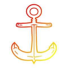 warm gradient line drawing cartoon anchor