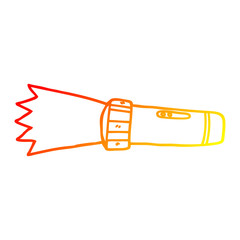 warm gradient line drawing cartoon torch