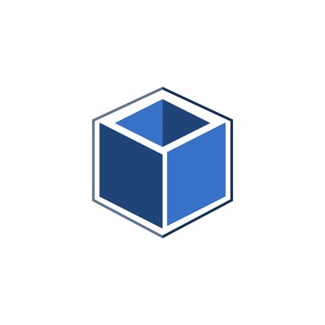 Blue Cube and Box Logo, Logo template