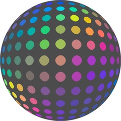 Iridescent 3d ball on white background isolated.