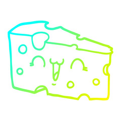 cold gradient line drawing cartoon cheese