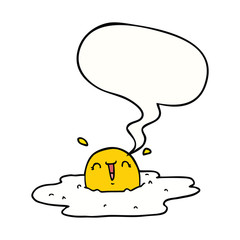 cartoon fried egg and speech bubble