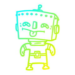 cold gradient line drawing cartoon robot