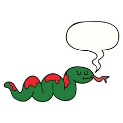 cartoon snake and speech bubble
