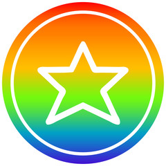 star shape circular in rainbow spectrum