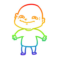 rainbow gradient line drawing cartoon nervous man