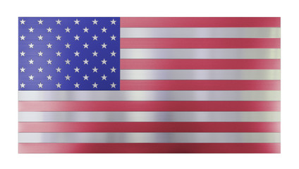 isolated on white cool modern background, isolated USA flag made out of different types of brushed metal planks, stainless steel, United States of America, patriotism, 3d rendering, illustration