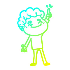 cold gradient line drawing cartoon friendly man