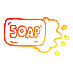 warm gradient line drawing cartoon bar of soap