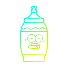 cold gradient line drawing cartoon sports drink