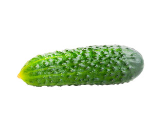 Green cucumber. Vegetable isolated over white background.