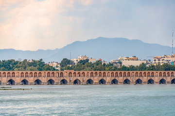  Siosepol the bridge in Isfahan of double-deck 33 arches, also known as the Allah Verdi Khan Bridge or “Bridge of 33 Arches”