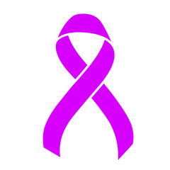 Purple ribbon. Healthcare and medicine concept. Stomach cancer awareness.