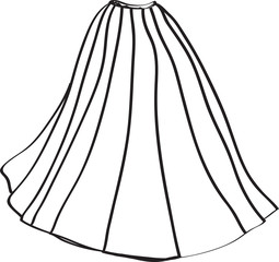 Fashion woman skirt. Hand drawn vector illustration.