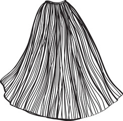 Fashion woman skirt. Hand drawn vector illustration.