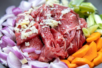 Korean food Bulgogi cooking ingredients