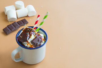 Chocolate drink with marshmallow