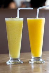 green and yellow mango shake