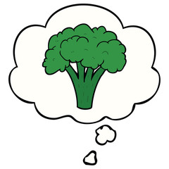 cartoon brocoli and thought bubble