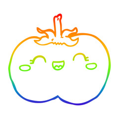 rainbow gradient line drawing cartoon tomato