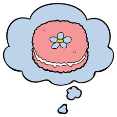 cartoon biscuit and thought bubble