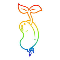rainbow gradient line drawing cartoon sprouting seed