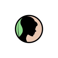 Natural beauty salon hair treatment logo icon