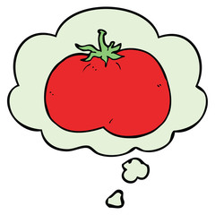 cartoon tomato and thought bubble