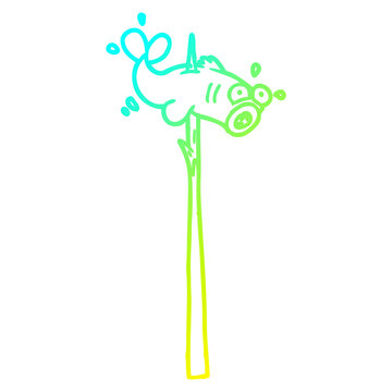 recommend clip art: cold gradient line drawing speared fish cartoon