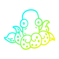 cold gradient line drawing cartoon funny octopus