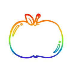 rainbow gradient line drawing cartoon apple