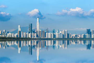 City Skyline of Futian District Financial District, Shenzhen, Guangdong Province