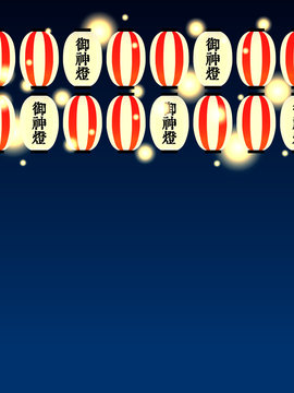 日本の夏祭りの提灯のイラスト背景
