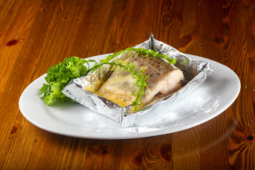 Steamed salmon