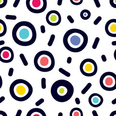 Seamless pattern, polka dot fabric, wallpaper, vector.