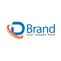Letter D stock logo,.Swoosh Logo. D initial.