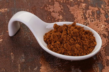 Cocoa powder in the bowl