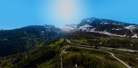 Fototapeta na wymiar Simplon Pass, Swiss Alps, Switzerland, June 2019